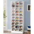 30 Pairs Tall Shoe Cabinet, 10 Tiers White Wooden Shoe Storage Rack for Closet, Entryway - 10-tier