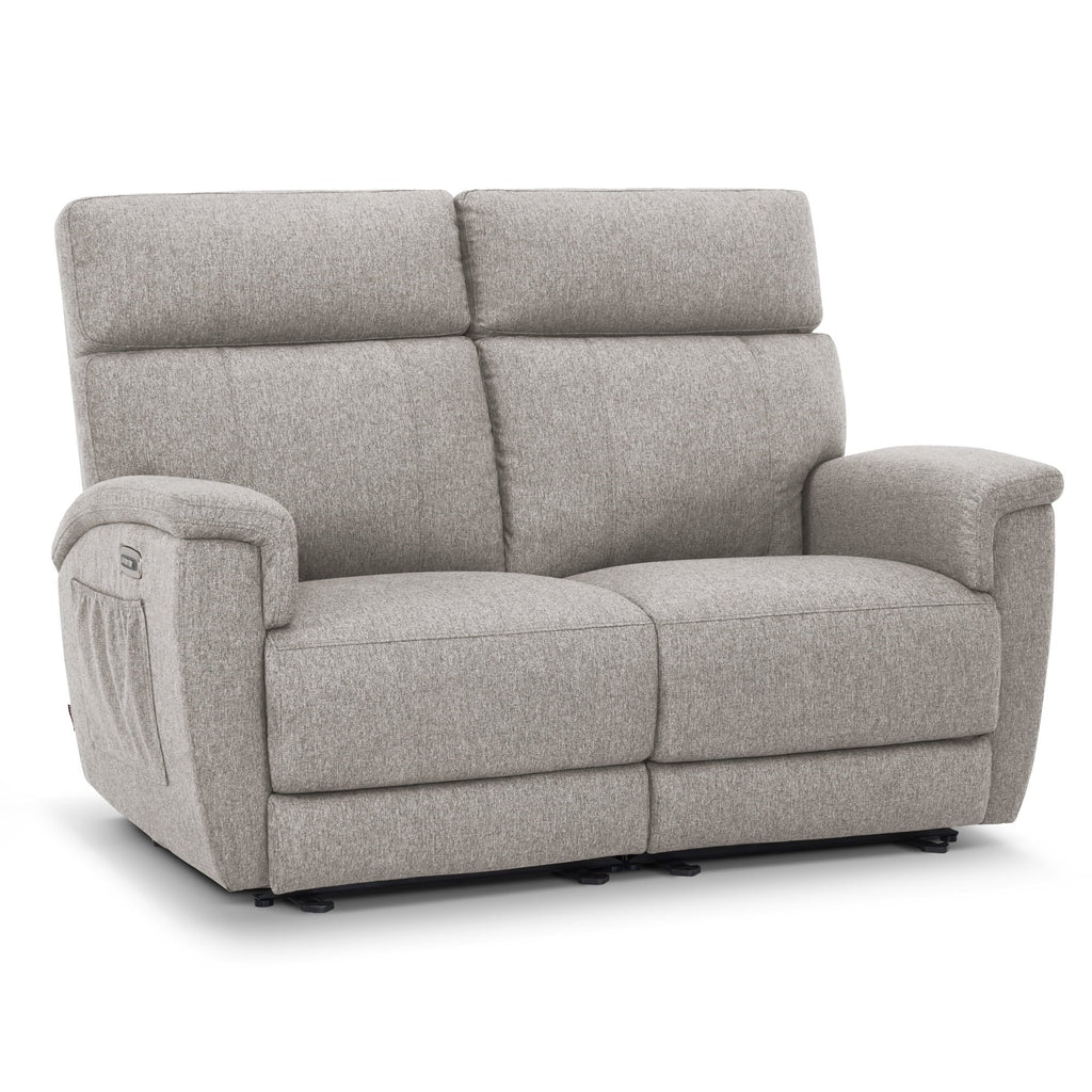 MCombo 60.2 elektrisches 2-Sitzer-Sofa mit Relaxfunktion, Massage und zweifacher Wärmefunktion, verstellbarer Kopfstütze, USB- und Typ-C-Anschluss, Stoff