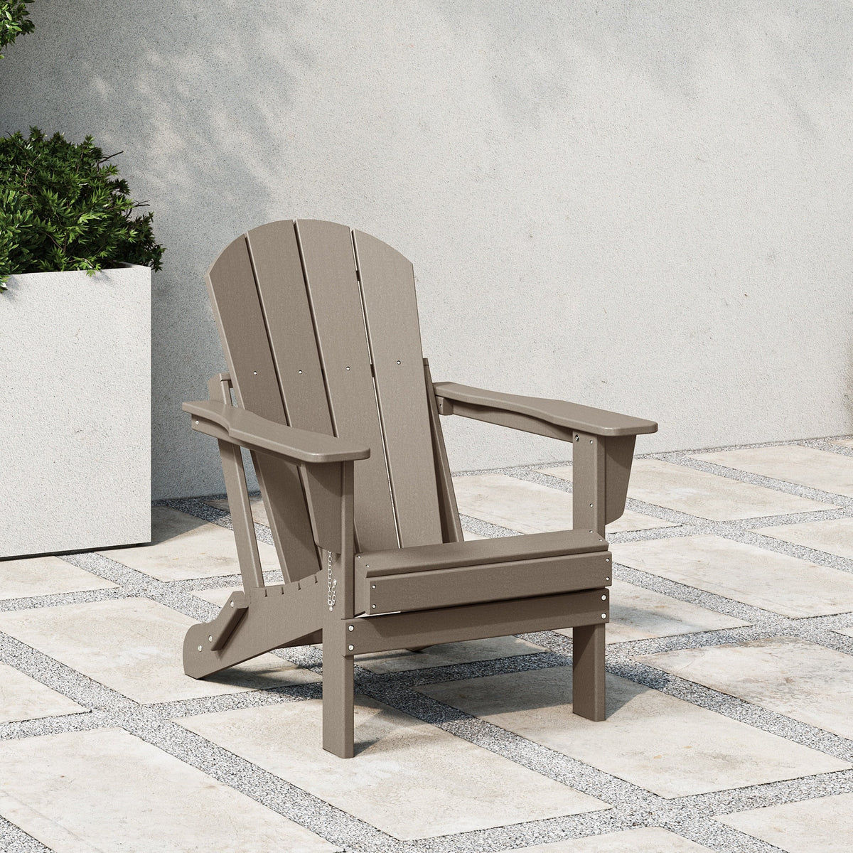 Polytrends Laguna Fade Resistant All Weather Outdoor Patio Folding Adirondack Chair