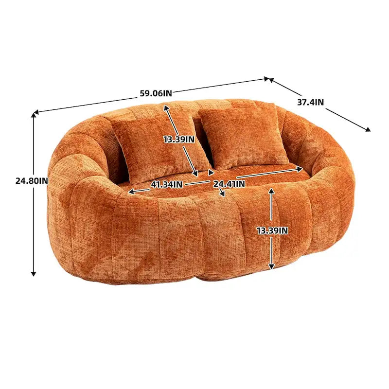 Zitzakstoel van chenille, luie sofa