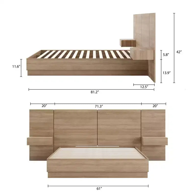 Conjunto de quarto Milano Queen de 4 peças da Nexera