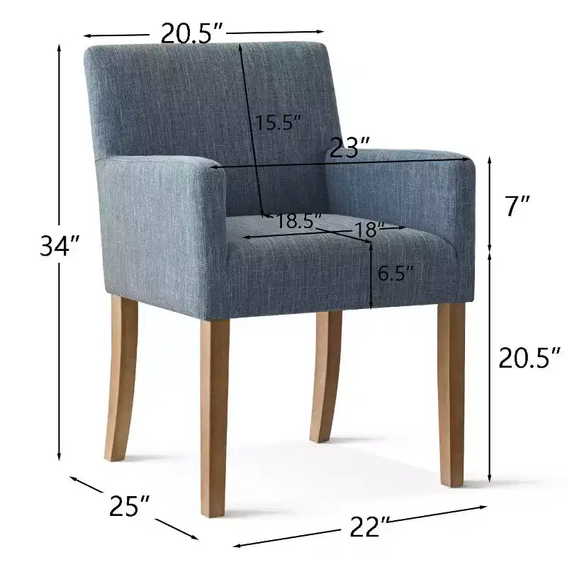 6er-Set gepolsterte Esszimmerstühle mit Armlehnen, moderne Leinen-Sessel mit Holzbeinen, Akzentstühle für Esszimmer und Wohnzimmer – Panipeachy