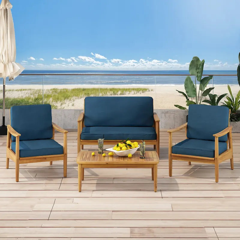 Willowbrook Outdoor-Sitzgruppe für 4 Personen aus Akazienholz von Christopher Knight Home
