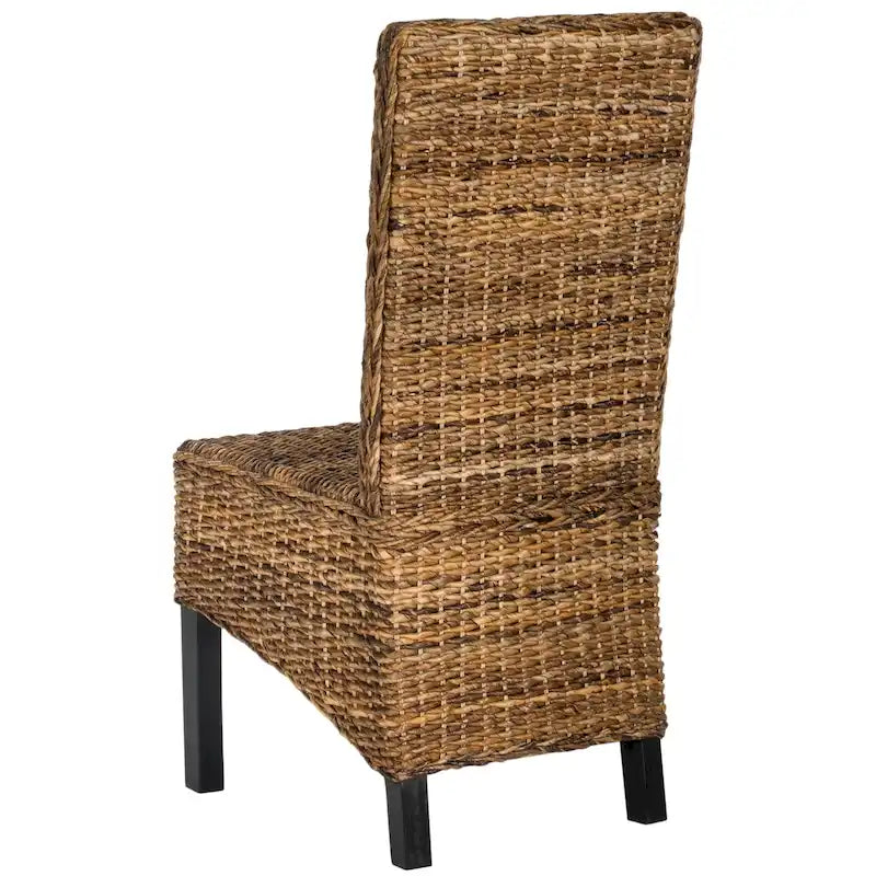 Ensemble de 2 chaises de salle à manger en osier naturel, 19 l x 22 p x 41 h, style bohème côtier