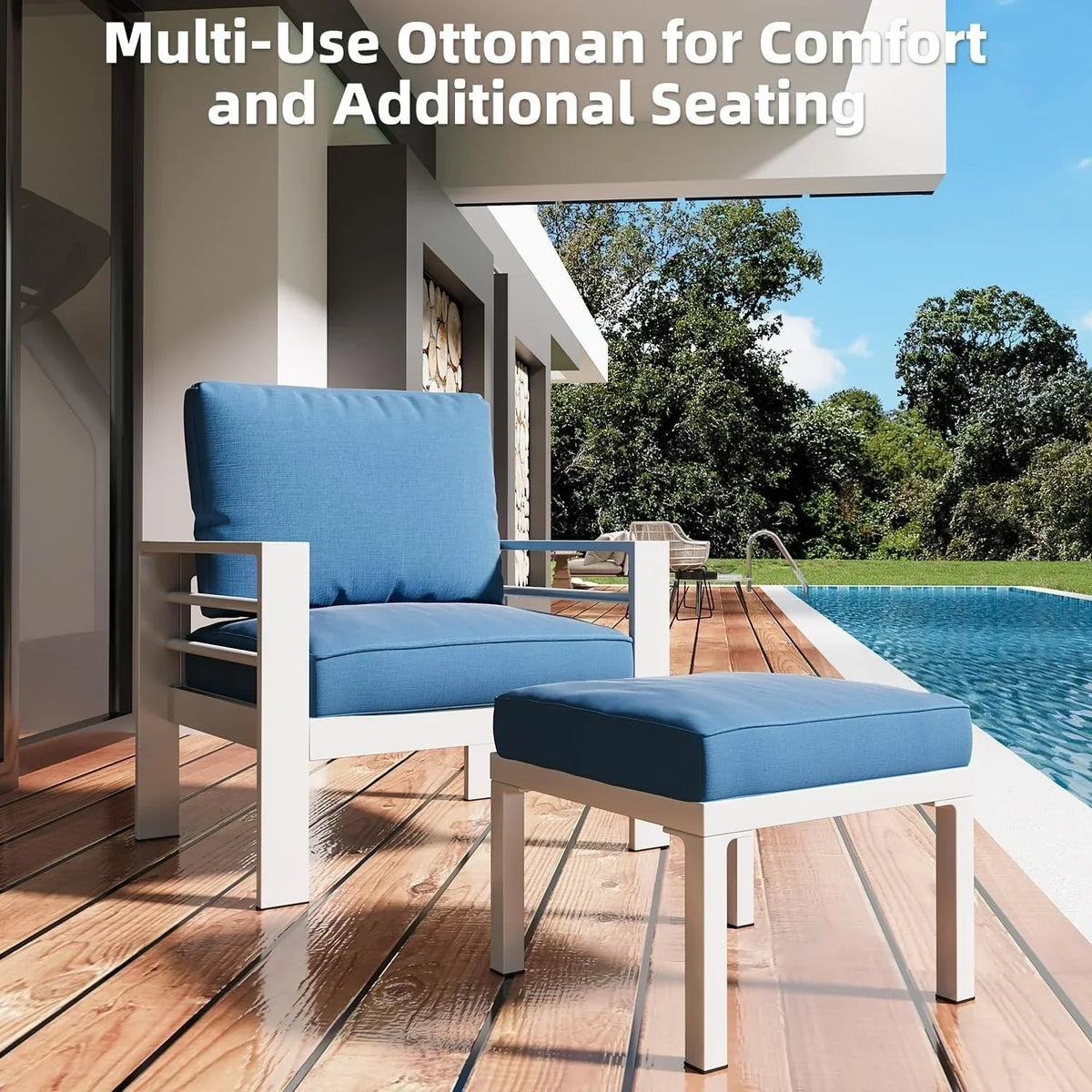 Ensemble de mobilier de terrasse en aluminium AECOJOY de 7 pièces, ensemble extérieur pour la conversation