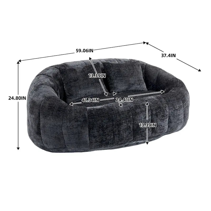 Zitzakstoel van chenille, luie sofa
