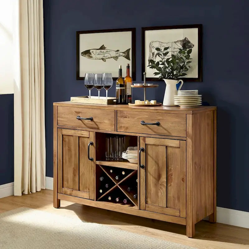 Credenza Crosley Roots con finitura naturale - 52 W x 18 D x 36 H