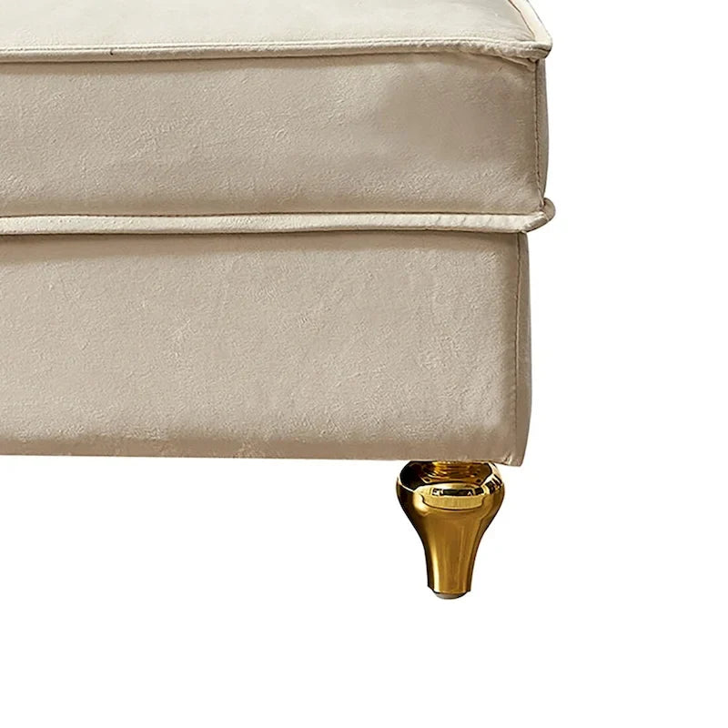Elegante französische Chaiselongue mit Samtbezug, Stauraum und Kissen