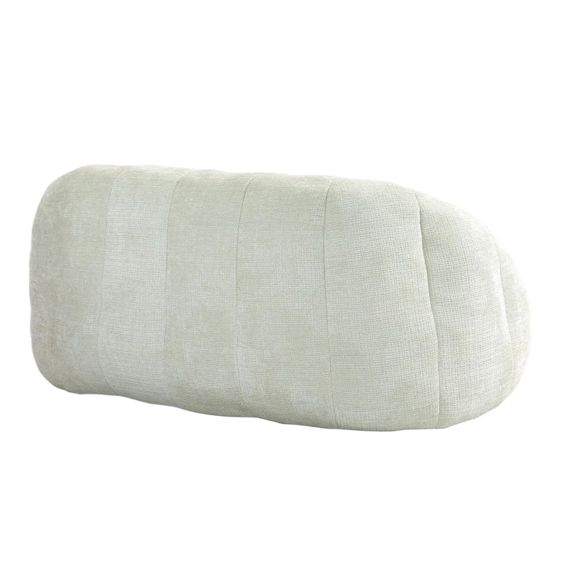 Fauteuil lounge blanc de 63,78 po, revêtu de chenille avec mousse haute densité