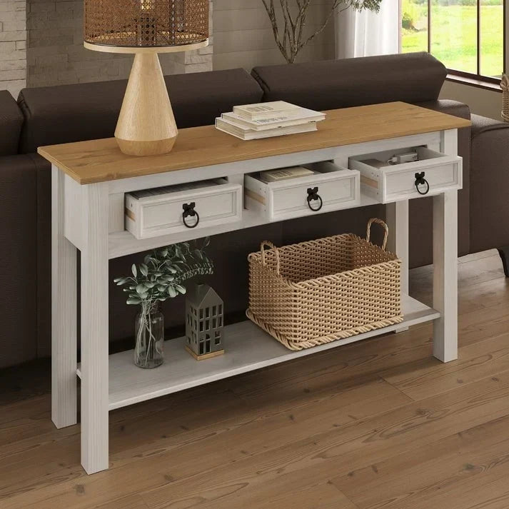 Console d’entrée en bois à 3 tiroirs Corona | Furniture Dash - N/A