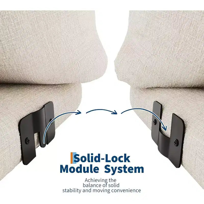 Modulares 2-Sitzer-Sofa aus Chenille-Stoff, Cloud-Sofa mit hoch belastbarem Schaumstoff, kompaktes Sofa ohne sichtbare Füße für kleine Räume