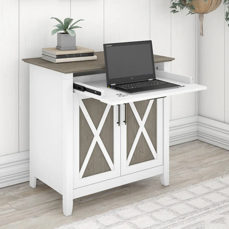 Key West Secretary Desk with Storage Cabinet by Bush Furniture