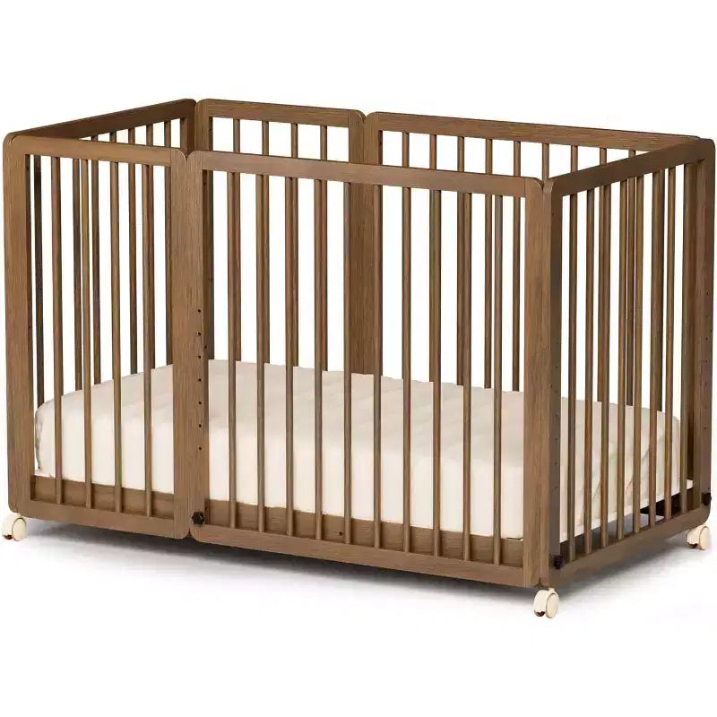 JOYMOR 8-in-1-meegroeibedje, inclusief 2 matrassen, om te bouwen tot wieg, halfhoog bedje, full-size ledikant, ligbed, peuterbed en speelbox