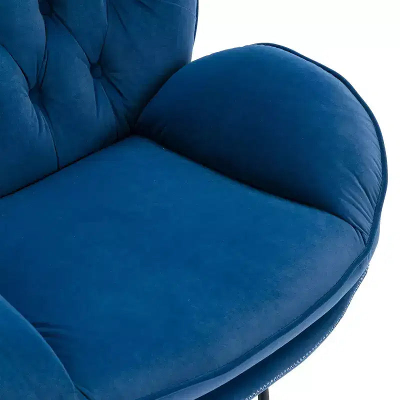 Poltrona de destaque em veludo Okak com repousa-pés, cadeira moderna sem braços para sala de estar, estilo de meados do século, macia e confortável para ver televisão e jogar