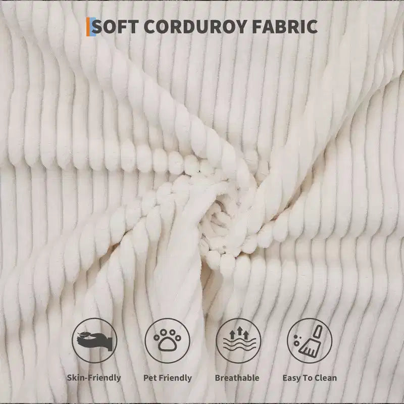 Rozkładana sofa z funkcją spania 4 w 1, bezramowa składana podłogowa sofa z sztruksu 79 z poduszką, bez montażu, dwuosobowa sofa do małego mieszkania