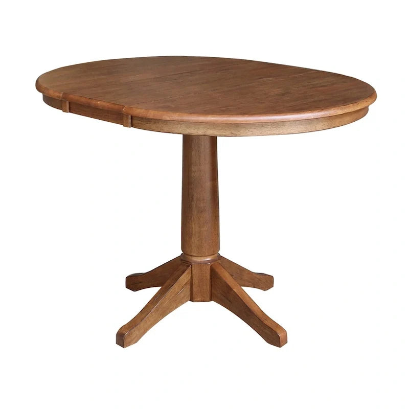 36 Round Extension Dining Table With 4 Madrid Chairs