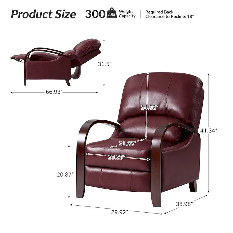Alex mid-century moderne handmatige relaxfauteuil van echt sigarenkleurig leer met gebogen houten armleuningen