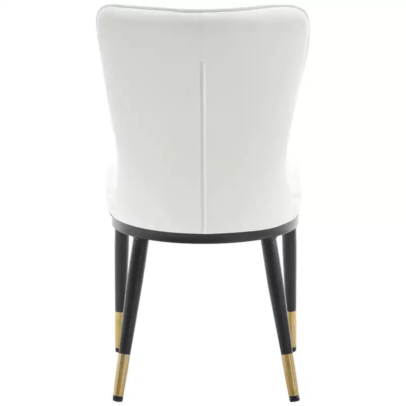 Bekrvio eetkamerstoelen, set van 6, moderne bekleding van imitatieleer met hoge rugleuning, metalen poten, armloze keukenstoelen voor woonkamer en eetkamer