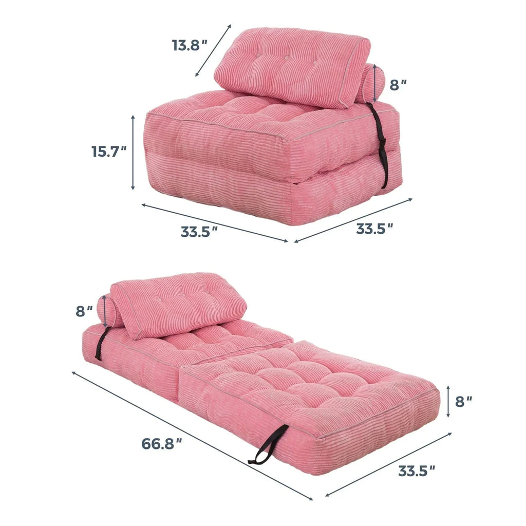Sofá-cama dobrável de bombazina 8, individual