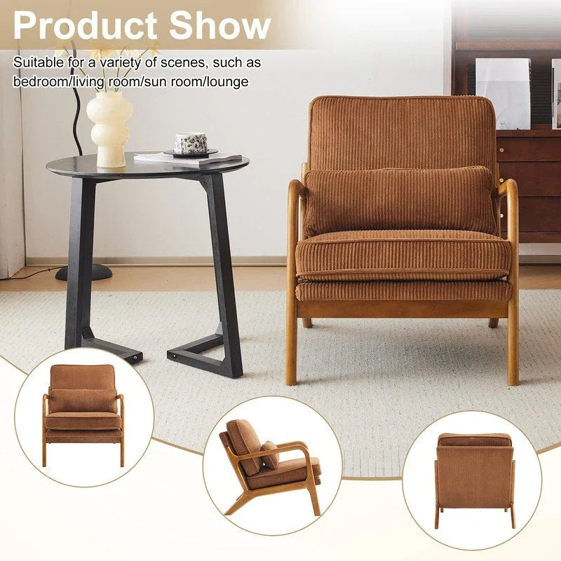 Fauteuil d’appoint rembourré moderne du milieu du siècle