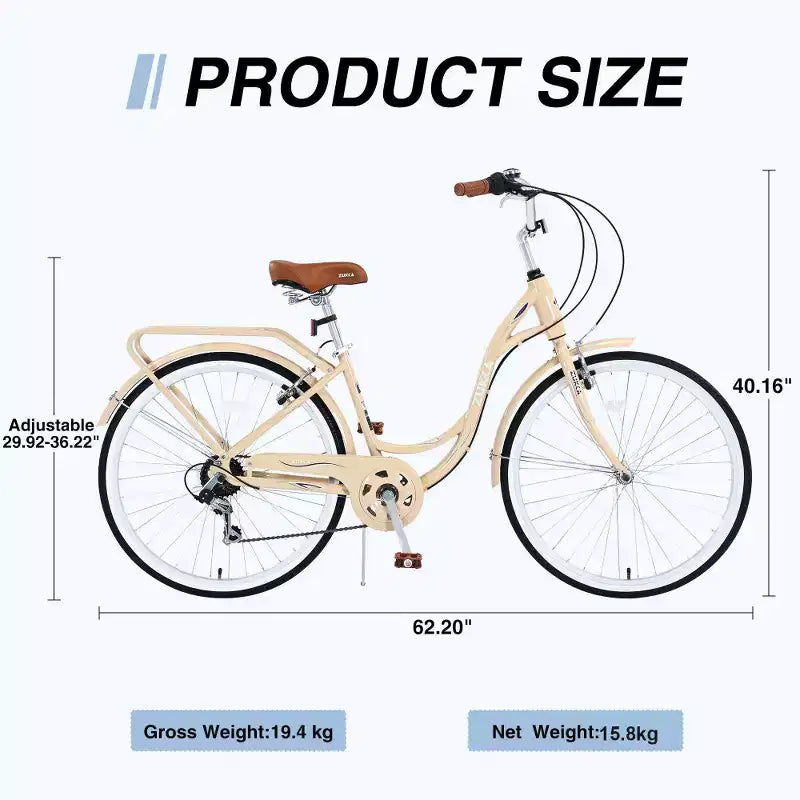 Bicicleta feminina Zeus & Ruta de 24-Inch com 7 velocidades e quadro de aço