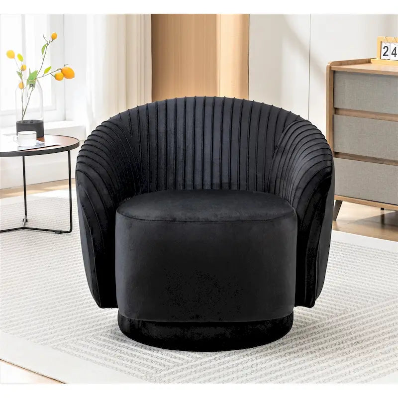 Petit fauteuil pivotant en velours Milvo