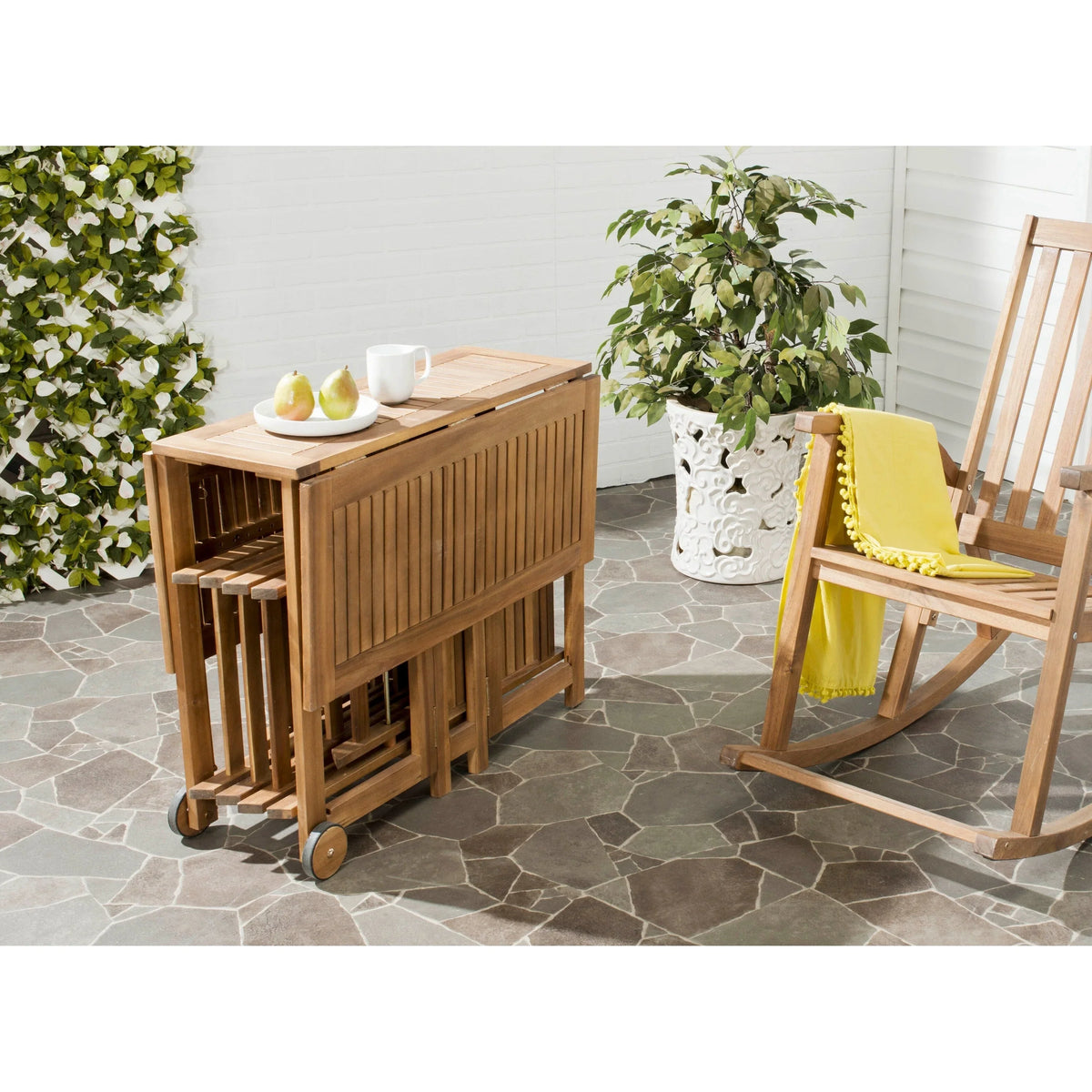 Zestaw mebli ogrodowych SAFAVIEH Outdoor Brandy, 5-częściowy stół jadalniany – 109 szer. x 89 gł. x 74 wys. cm