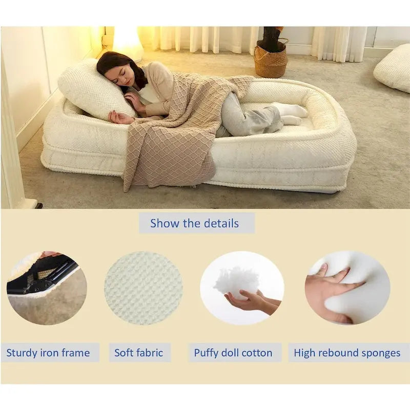 Fauteuil-canapé relax, 5 positions réglables, s’assoit, dort, se plie, idéal pour la chambre ou le salon