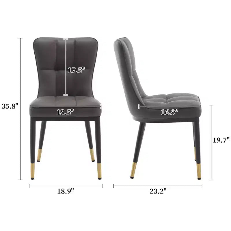 Bekrvio eetkamerstoelen, set van 6, moderne bekleding van imitatieleer met hoge rugleuning, metalen poten, armloze keukenstoelen voor woonkamer en eetkamer