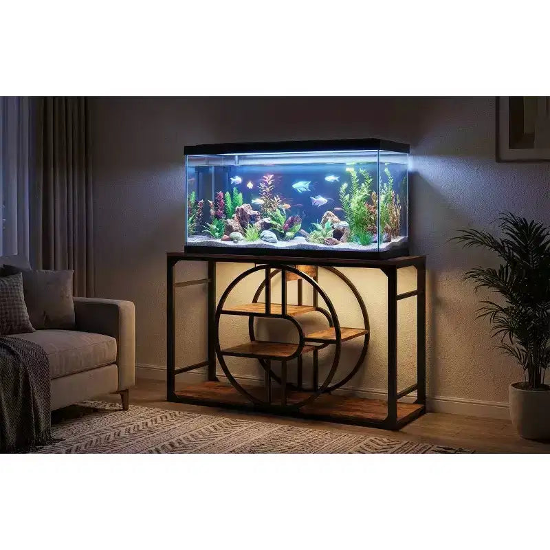 Support métallique pour aquarium de 55 à 75 gallons, support robuste pour aquarium avec armoire de rangement, support pour aquarium à plusieurs niveaux avec pieds renforcés, convient