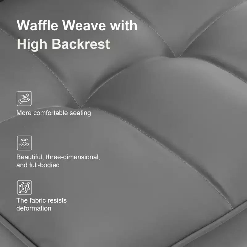 Bekrvio eetkamerstoelen, set van 6, moderne bekleding van imitatieleer met hoge rugleuning, metalen poten, armloze keukenstoelen voor woonkamer en eetkamer