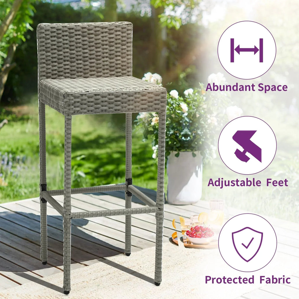 5dílná proutěná barová souprava zahradního nábytku Moasis - 5 PCS