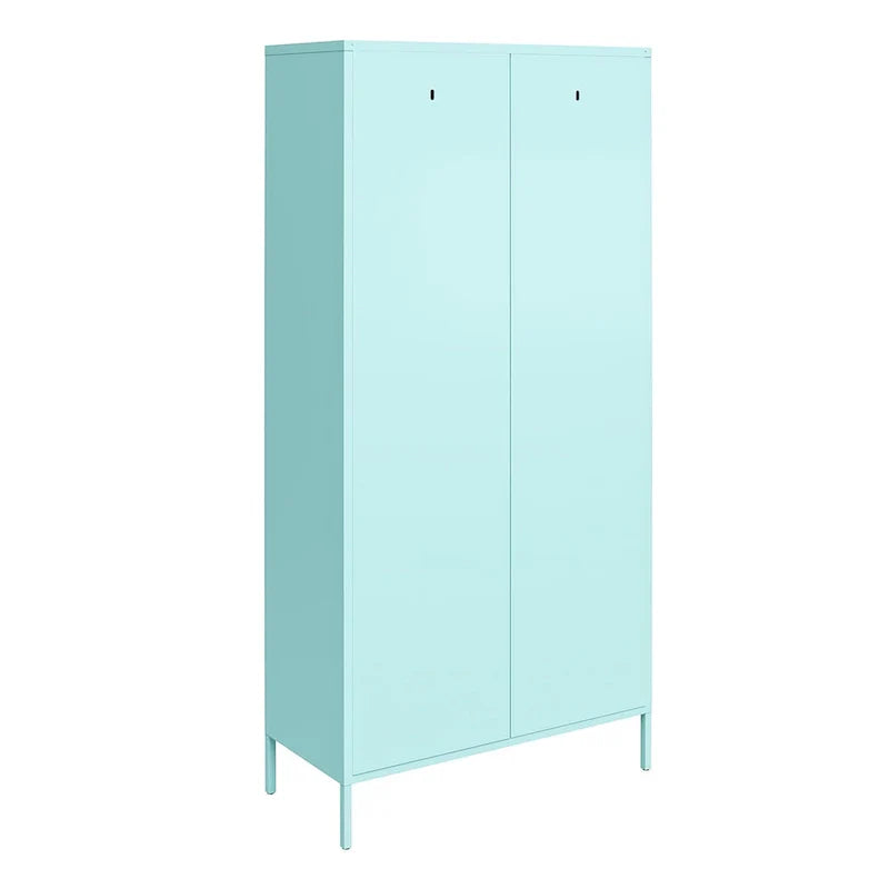 Armadietto metallico alto a 2 ante arancione/rosa, per 1 persona