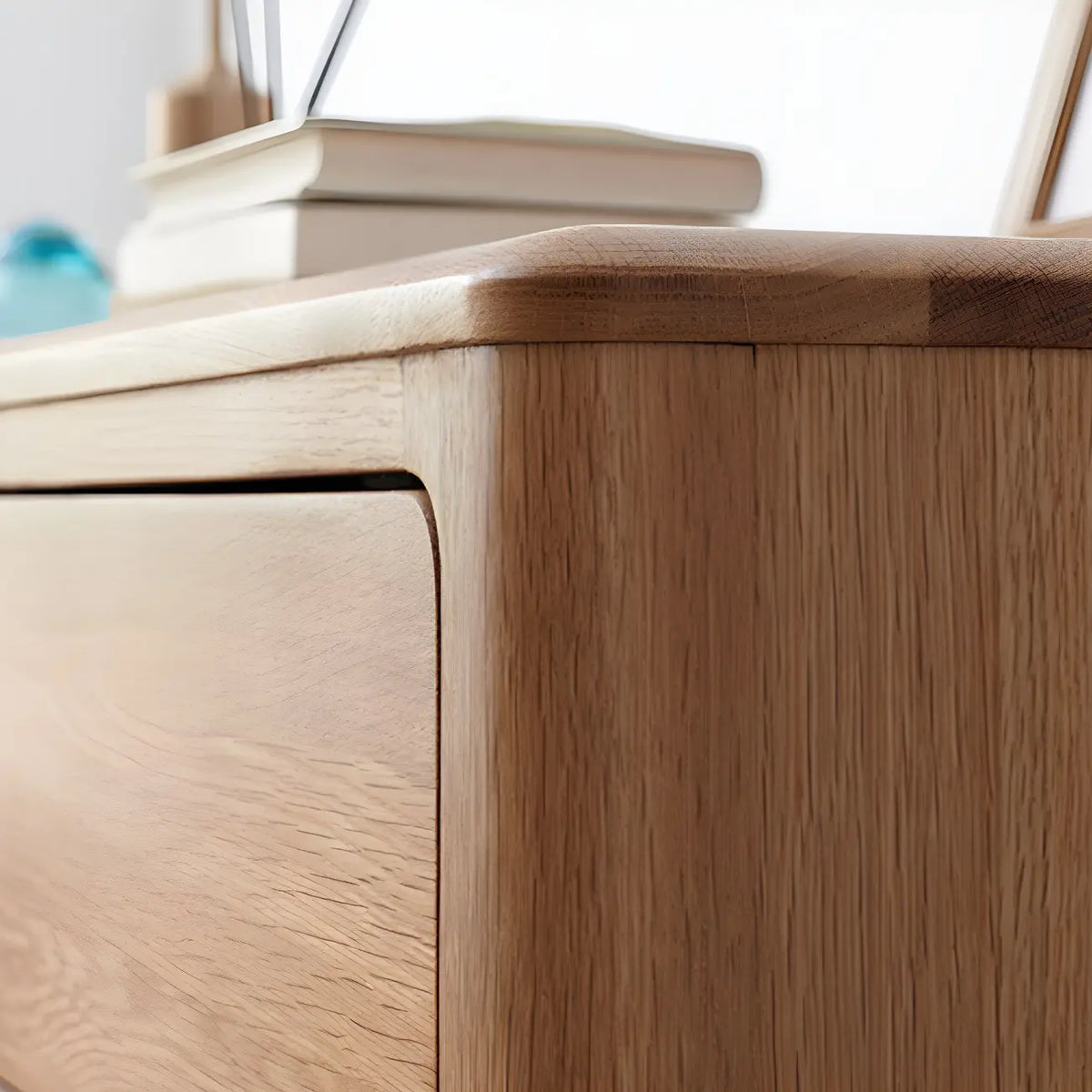 Cassettiera doppia tradizionale in legno di rovere naturale per camera da letto
