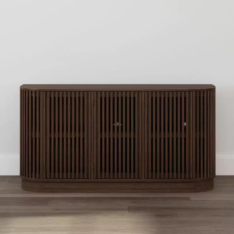 Plank+Beam Contour Sideboard aus Massivholz mit 3 Türen, 59-Zoll-TV-Ständer fürs Wohnzimmer
