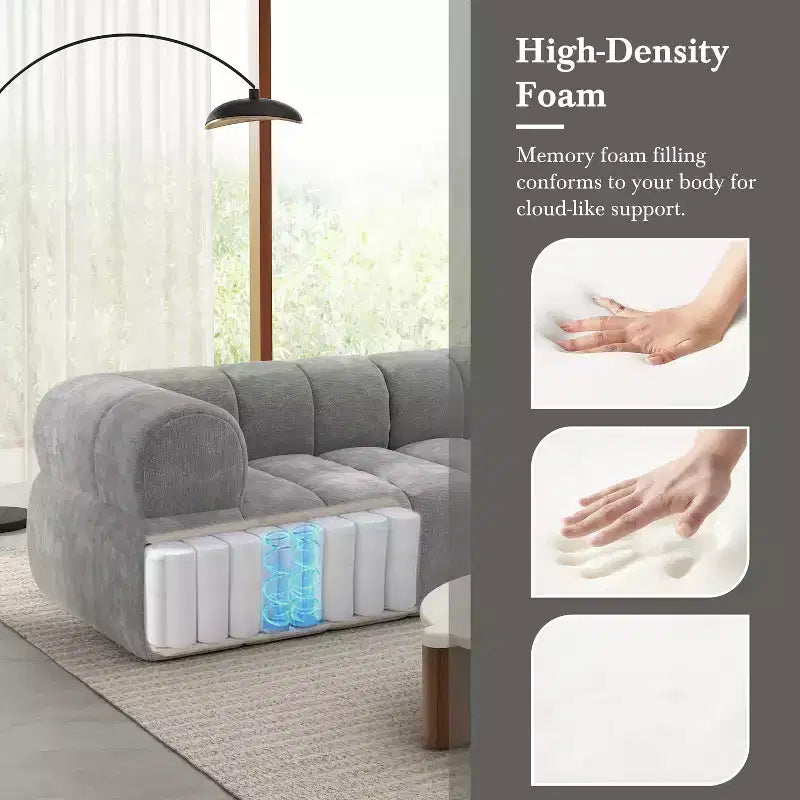 Christopher Knight Home Keri 122 nowoczesna narożna sofa segmentowa w kształcie litery L z pianką o wysokiej gęstości i niskim oparciem