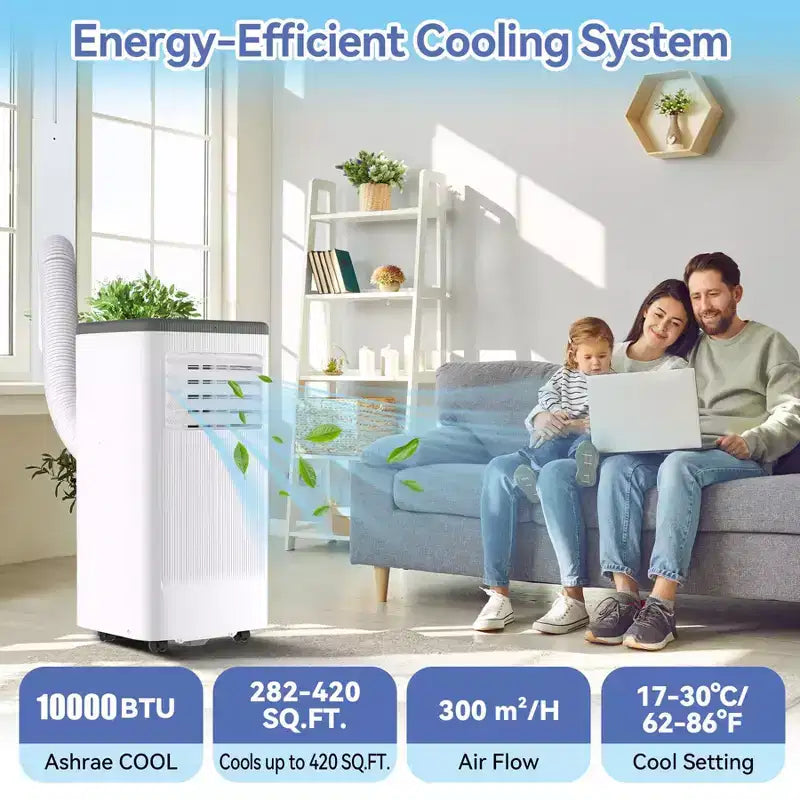 Draagbare airconditioners, Flarhetoric 10.000 BTU koelen/ventilator/drogen 3-in-1 draagbare airconditioner voor kamers van 560 sq. ft., apparaten voor stille kamers