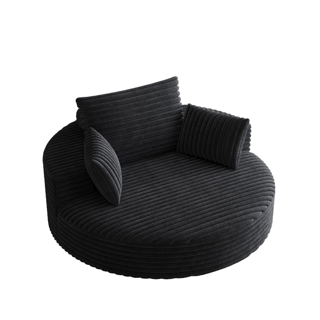 Corduroy Chenille Foam Single Swivel Chair