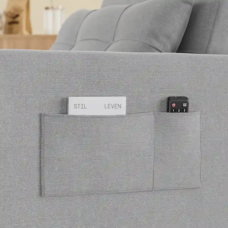 Sofá-cama 3 em 1 com cadeira-cama extraível, sofá-cama convertível, ajustável e dobrável, estofado