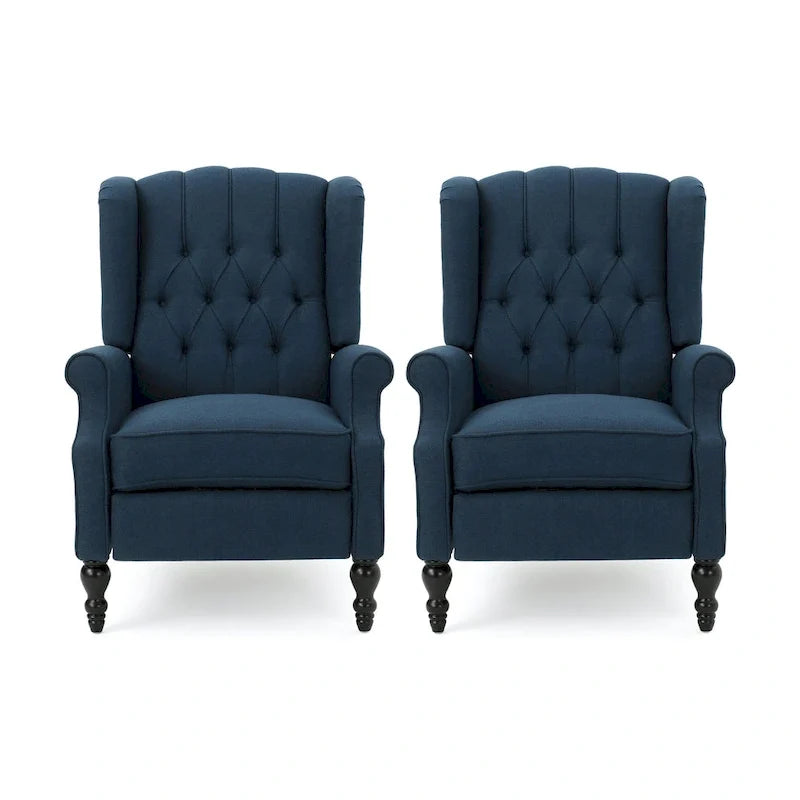 Walter Tufted Fabric Recliners (Set of 2) by Christopher Knight Home