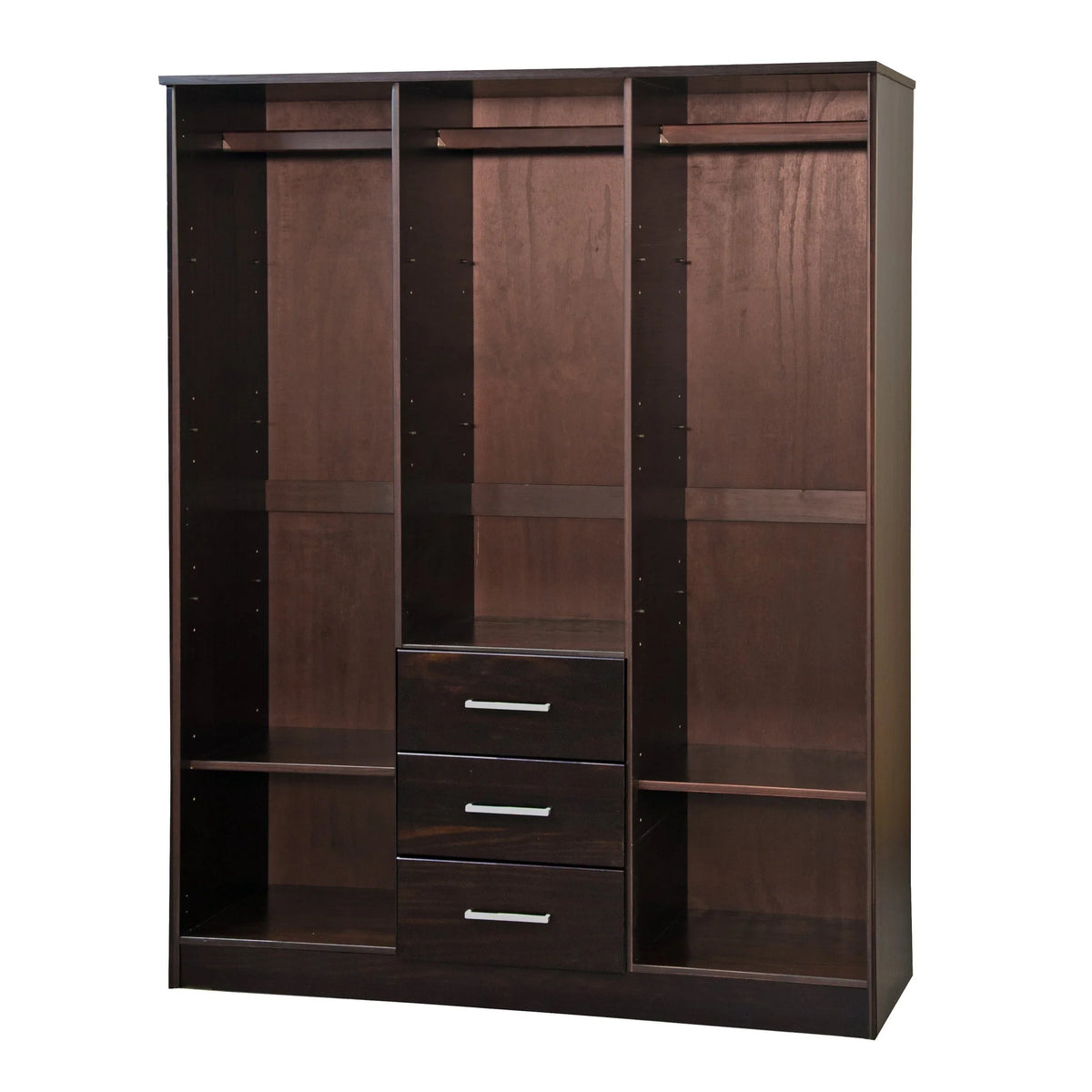 Guarda-roupa Cosmo Palace Imports com 3 portas, 100% madeira maciça, com portas de madeira maciça ou espelhadas