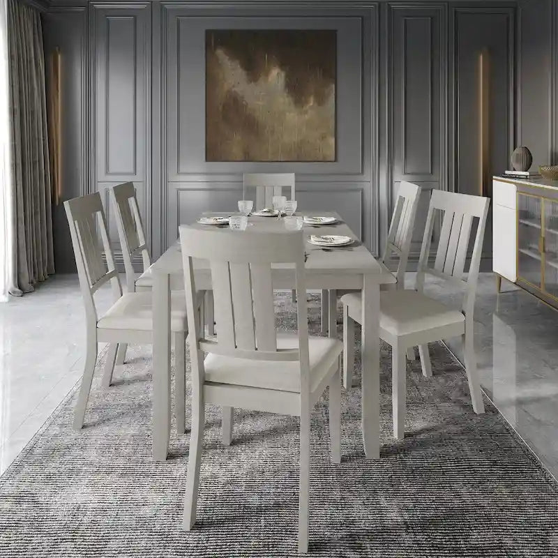 CraftPorch klassisches 7-teiliges Esszimmer-Set aus Holz