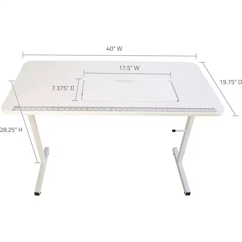SewingRite SewStation 101 draagbare opklapbare naaitafel met stalen poten, wit - perfect voor thuis, kantoor en bedrijf