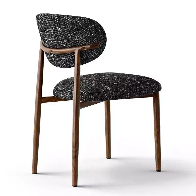 Conjunto de 4 cadeiras de jantar modernas estofadas com encosto curvo, cadeiras laterais sem braços com estrutura de ferro para sala de jantar e cozinha - Panipeachy