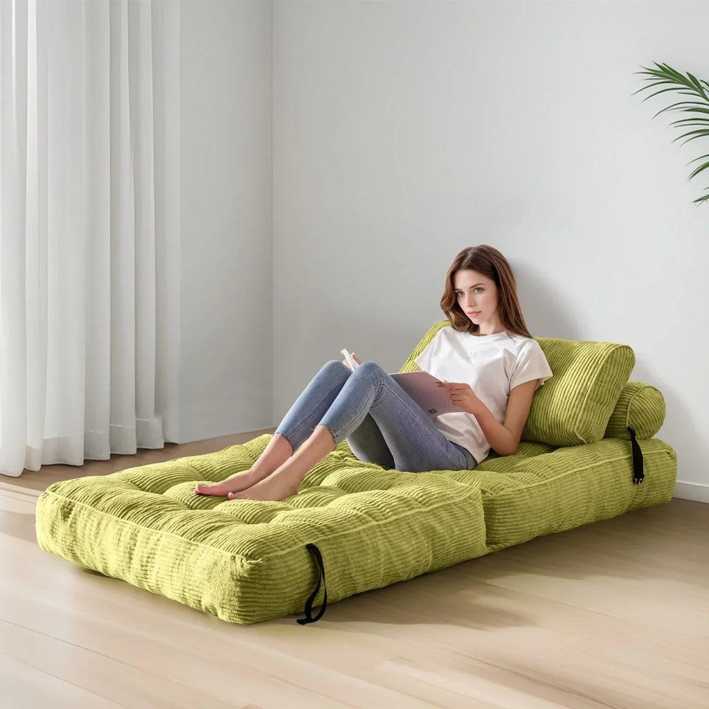 Sofá-cama dobrável de bombazina 8, individual