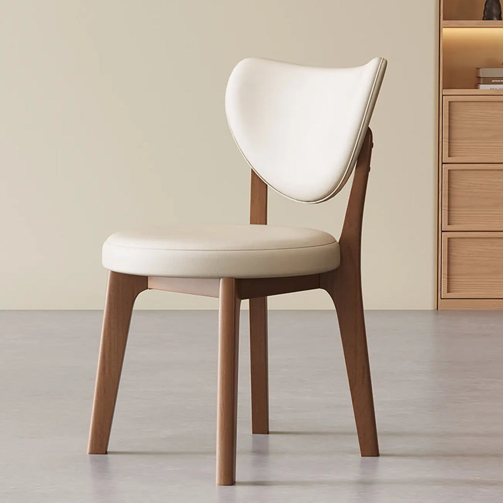 Sedia da pranzo moderna senza braccioli, con schienale alto e rivestimento in similpelle