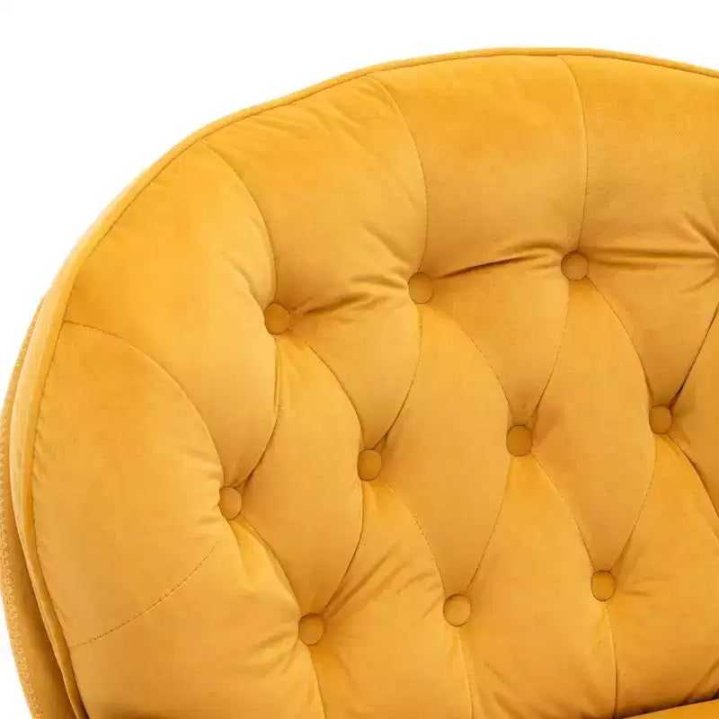 Poltrona de destaque em veludo Okak com repousa-pés, cadeira moderna sem braços para sala de estar, estilo de meados do século, macia e confortável para ver televisão e jogar