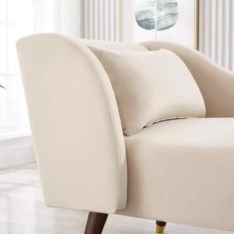 Fauteuil chaise longue moderne en velours, avec accoudoir rembourré et courbé, canapé-lit chaise longue pour chambre, bureau ou salon
